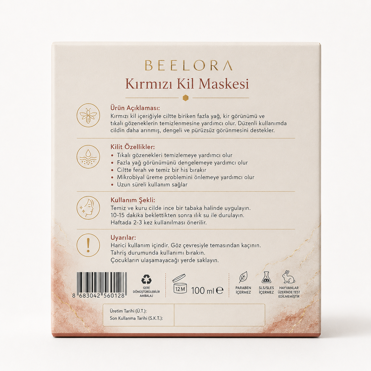 BeeLora Kırmızı Kil Maskesi