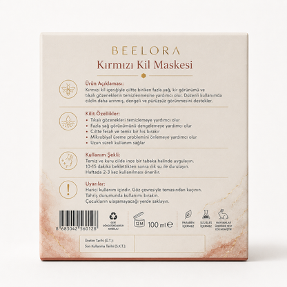 BeeLora Kırmızı Kil Maskesi
