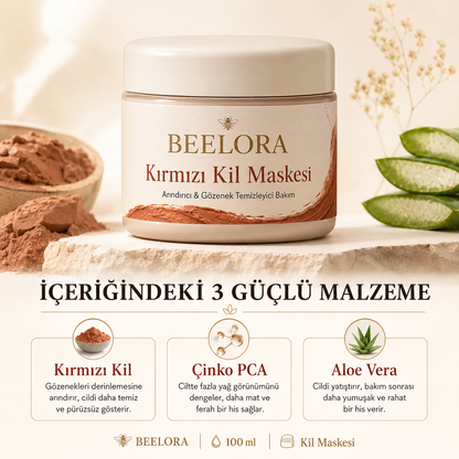 BeeLora Kırmızı Kil Maskesi
